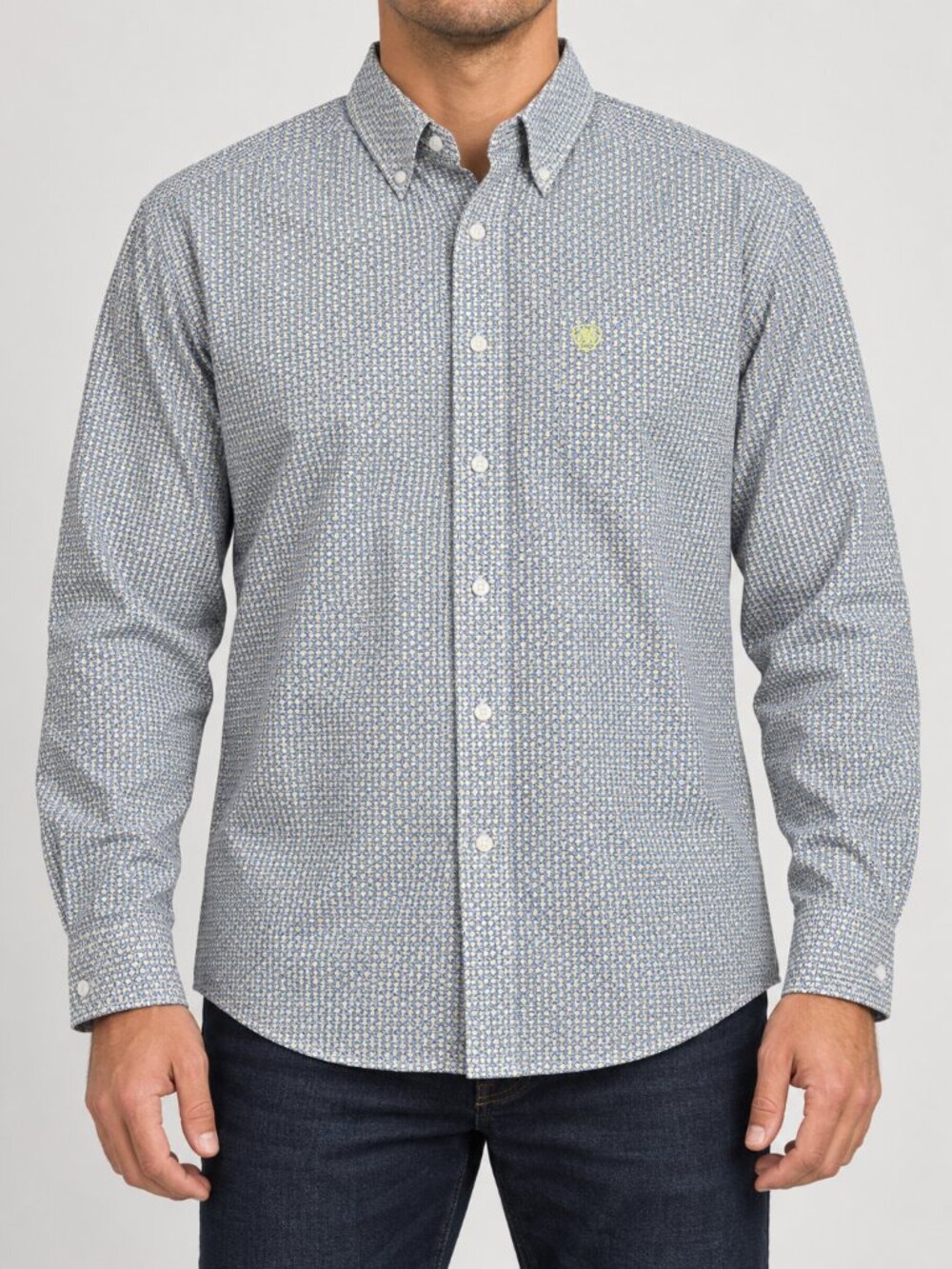 Ariat Men’s Wrinkle Free Geometric Button Down Shirt Size L